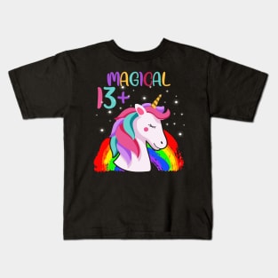 Unicorn Birthday Shirt 13 Years And Magical Girl Boy Gift Kids T-Shirt